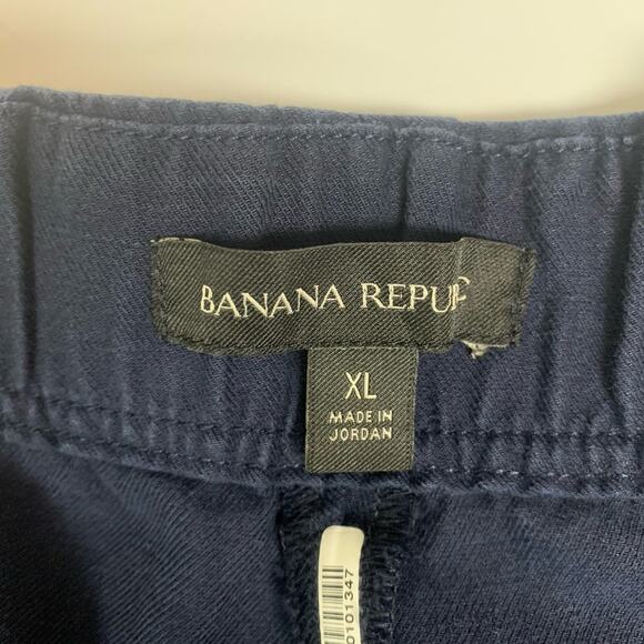 Banana Republic‎ Pants Womens XL Blue Linen Blend Pull-On Tapered Crop Casual - Picture 5 of 10